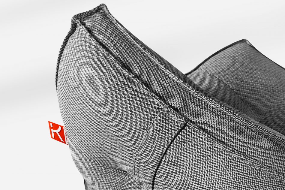 LOVIA Pohodlné záhradné kreslo a taburetka z tkanej vonkajšej látky čierna/biela čierna/biela - obrázok 6