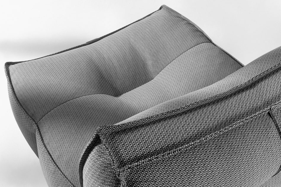 LOVIA Pohodlné záhradné kreslo a taburetka z tkanej vonkajšej látky čierna/biela čierna/biela - obrázok 7