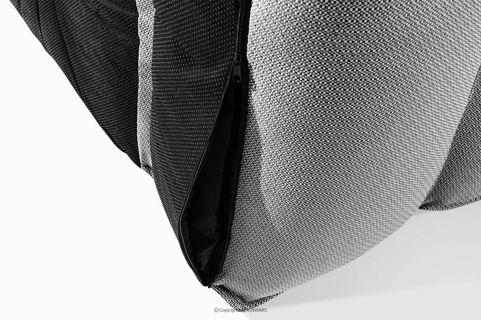 LOVIA Pohodlné záhradné kreslo a taburetka z tkanej vonkajšej látky čierna/biela čierna/biela - obrázok 10