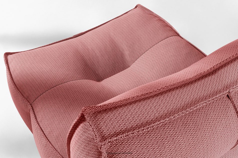 LOVIA Pohodlné záhradné kreslo a taburetka z tkanej vonkajšej látky červená/biela červená/biela - obrázok 7