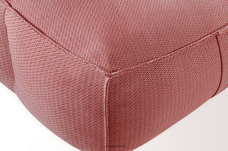 LOVIA Pohodlné záhradné kreslo a taburetka z tkanej vonkajšej látky červená/biela červená/biela - obrázok 9