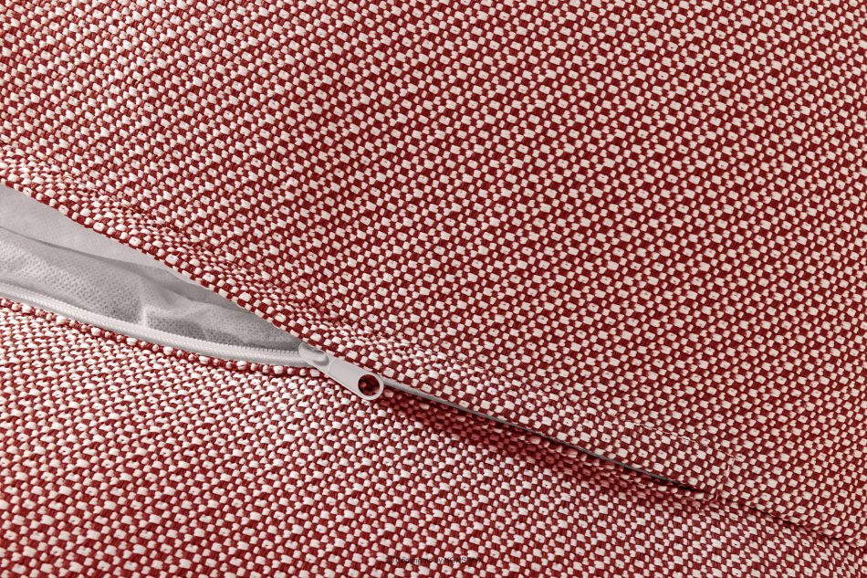 LOVIA Pohodlné záhradné kreslo a taburetka z tkanej vonkajšej látky červená/biela červená/biela - obrázok 12