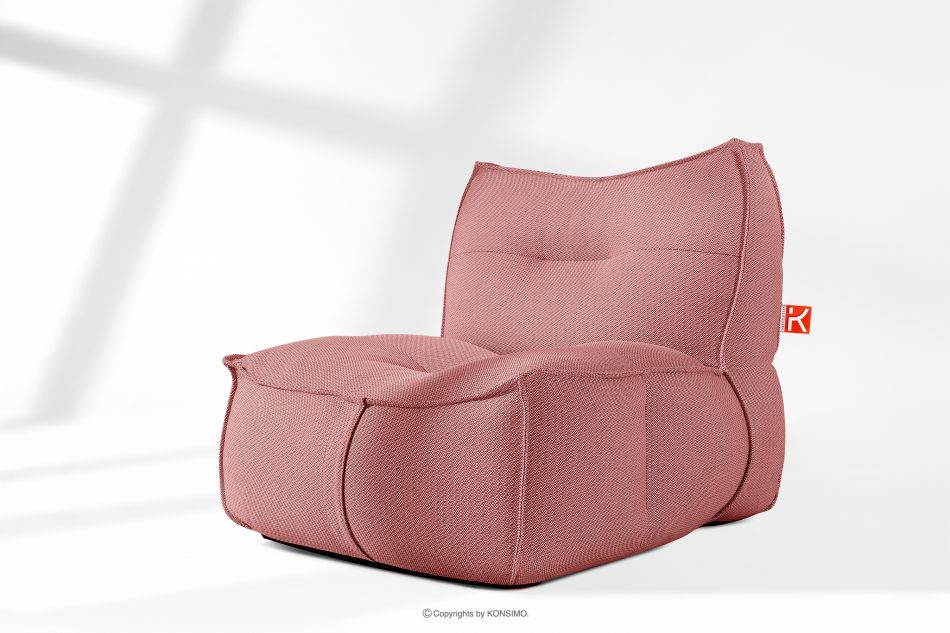 LOVIA Pohodlné záhradné kreslo a taburetka z tkanej vonkajšej látky červená/biela červená/biela - obrázok 24