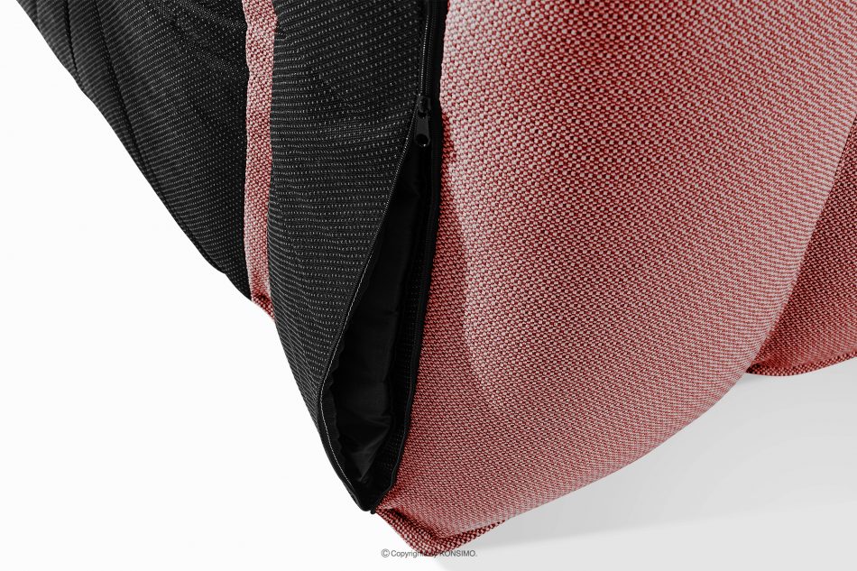 LOVIA Sada záhradného nábytku z tkanej vonkajšej látky červená/biela červená/biela - obrázok 10