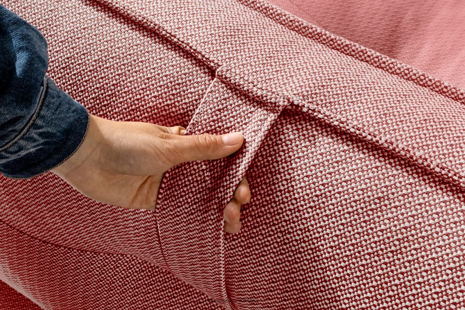 LOVIA Sada záhradného nábytku z tkanej vonkajšej látky červená/biela červená/biela - obrázok 14