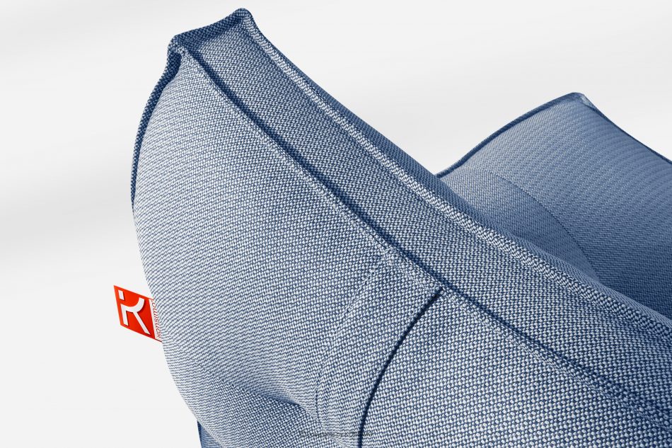 LOVIA Záhradný nábytok pohovka kreslo ležadlo taburetka tkanina pletená outdoorová tmavomodrá/biela tmavo modrá/biela - obrázok 6