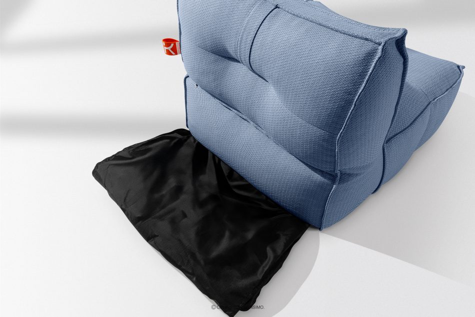 LOVIA Záhradný nábytok pohovka kreslo ležadlo taburetka tkanina pletená outdoorová tmavomodrá/biela tmavo modrá/biela - obrázok 11