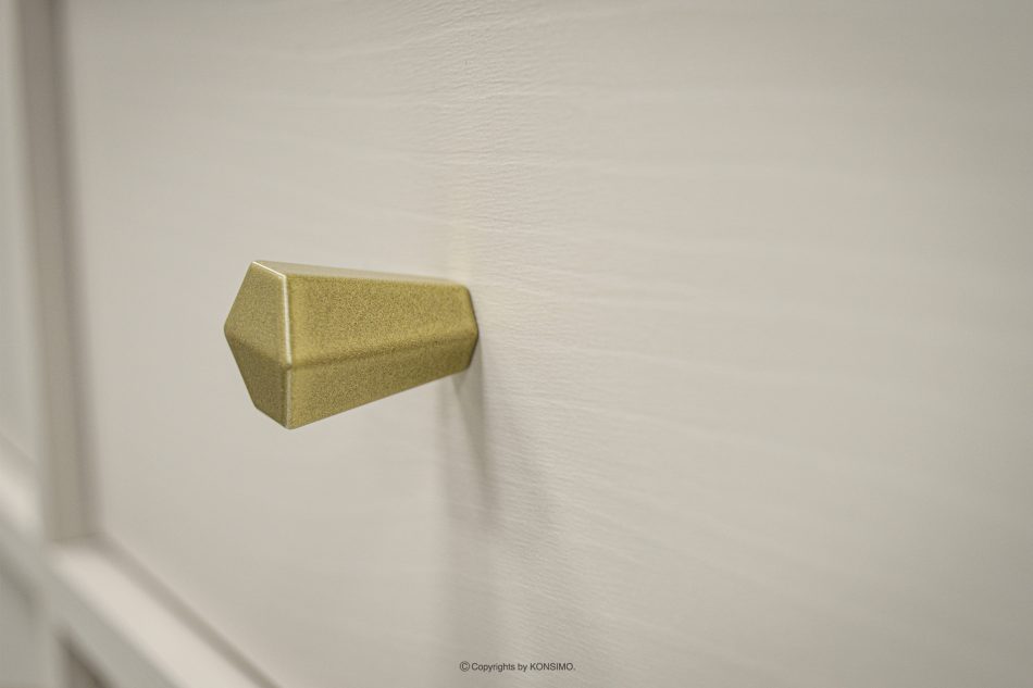 FLOREN Krémová skrinka pod televízor na zlatých nožičkách krémová/zlatá - obrázok 3