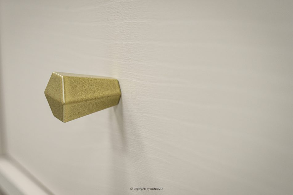 FLOREN Skrinka pod televízor na zlatých nožičkách krémová krémová/zlatá - obrázok 3