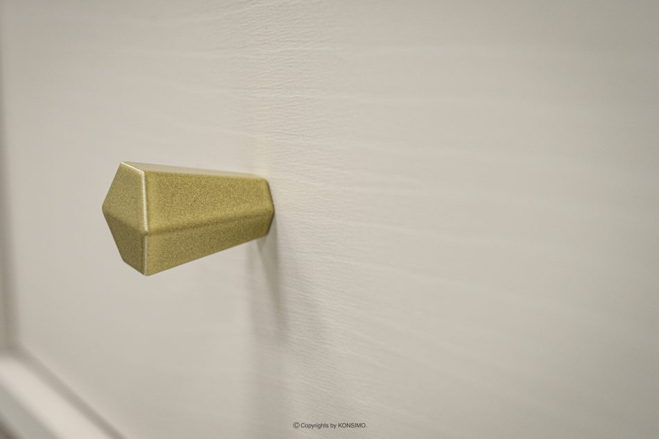 FLOREN Skrinka pod televízor na zlatých nožičkách krémová krémová/zlatá - obrázok 3