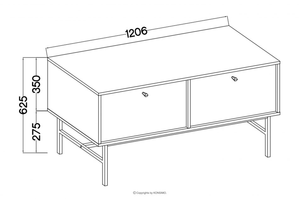 FLOREN Moderná skrinka pod televízor na vysokých nožičkách krémová/zlatá krémová/zlatá - obrázok 5