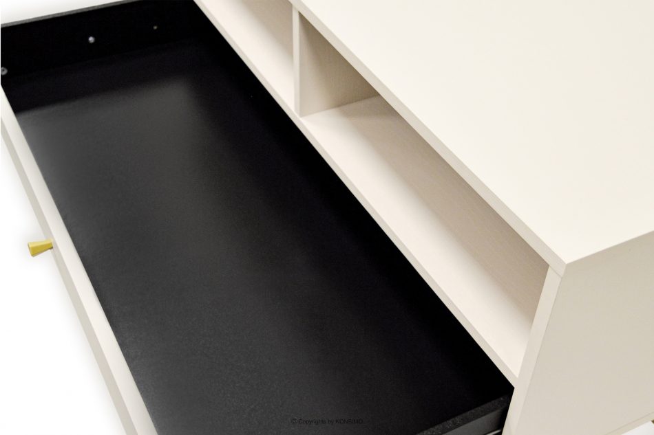 FLOREN Konferenčný stolík na zlatých nožičkách krémový krémová/zlatá - obrázok 3