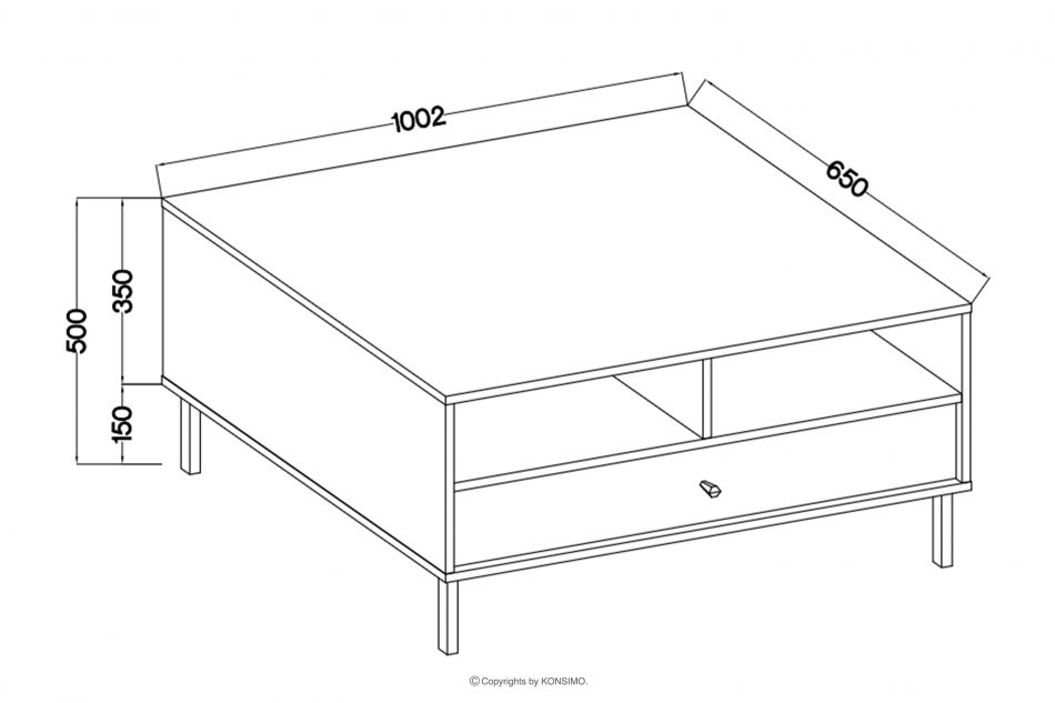 FLOREN Konferenčný stolík na zlatých nožičkách krémový krémová/zlatá - obrázok 6