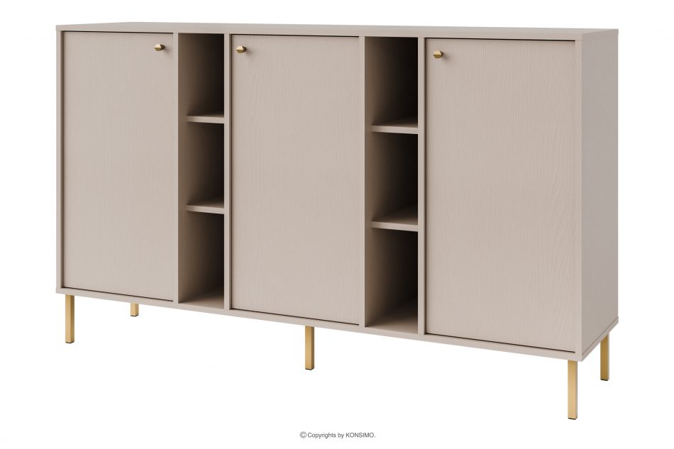 FLOREN Komoda na zlatých nohách krémová krémová/zlatá - obrázok 0