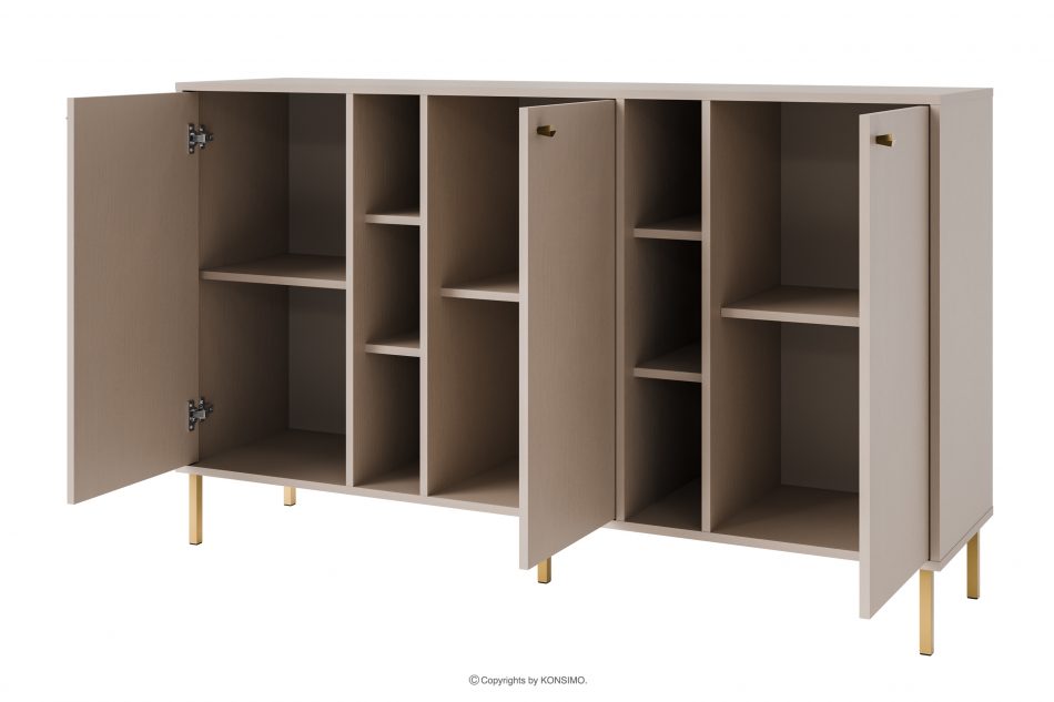 FLOREN Komoda na zlatých nohách krémová krémová/zlatá - obrázok 2