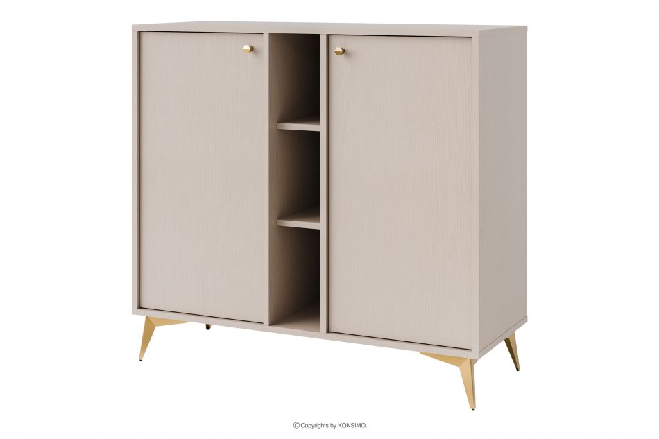 FLOREN Malá komoda na zlatých nohách krémová krémová/zlatá - obrázok 0