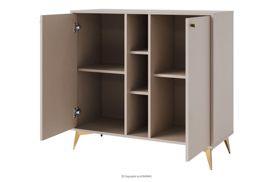 FLOREN Malá komoda na zlatých nohách krémová krémová/zlatá - obrázok 2