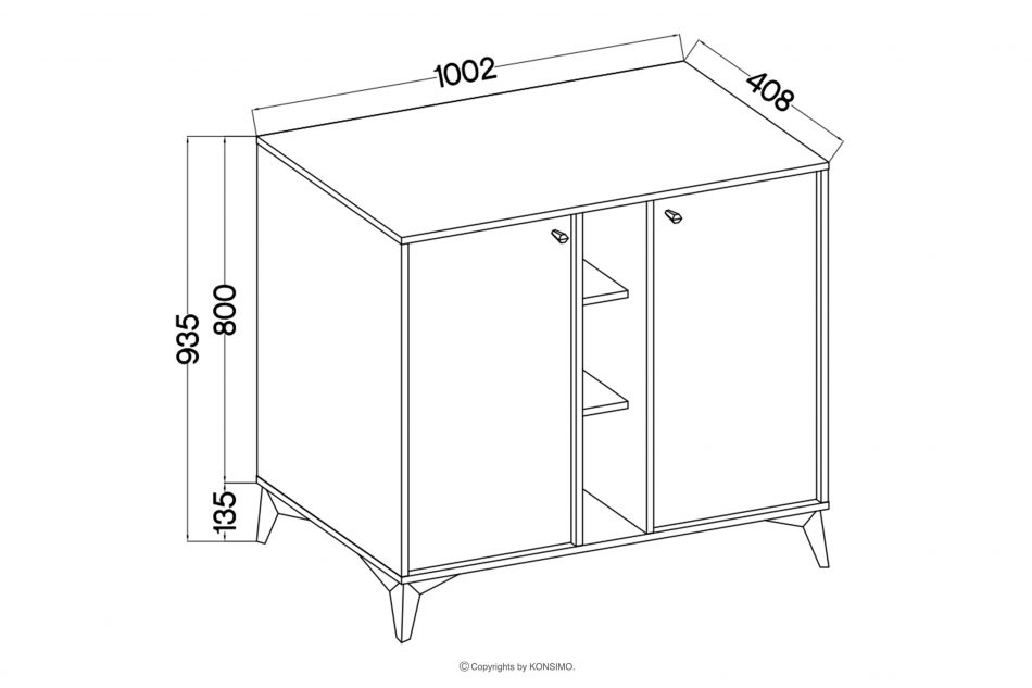 FLOREN Malá komoda na zlatých nohách krémová krémová/zlatá - obrázok 5