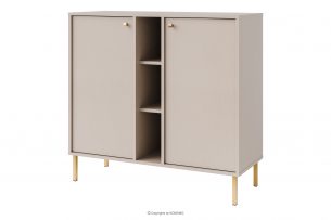 FLOREN, https://konsimo.sk/kolekcie/floren/ Malá komoda na zlatých nohách krémová krémová/zlatá - obrázok