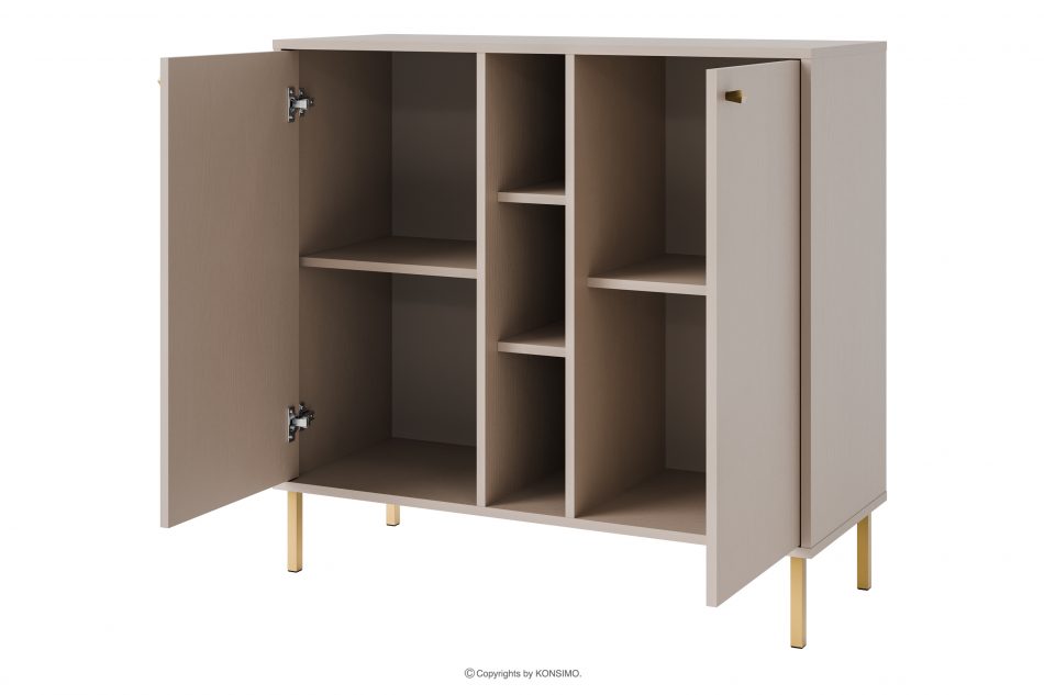 FLOREN Malá komoda na zlatých nohách krémová krémová/zlatá - obrázok 2