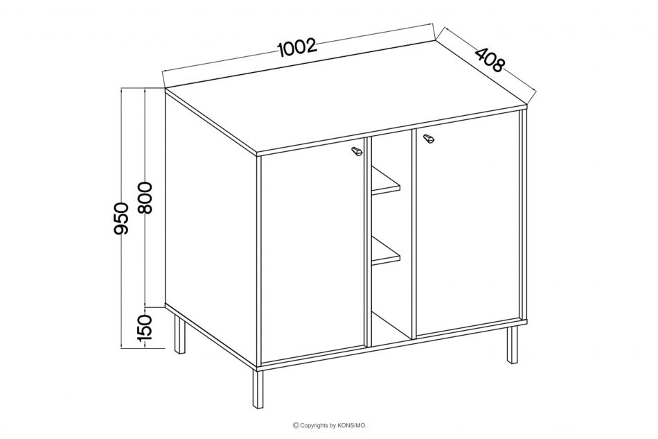 FLOREN Malá komoda na zlatých nohách krémová krémová/zlatá - obrázok 5
