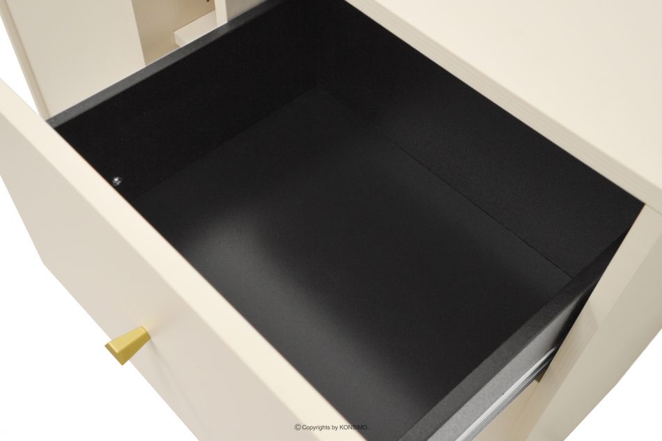 FLOREN Malá komoda so zásuvkami na zlatých nohách krémová krémová/zlatá - obrázok 3