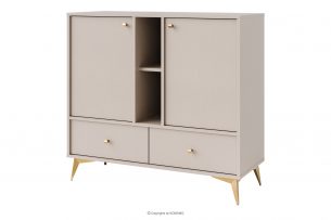 FLOREN, https://konsimo.sk/kolekcie/floren/ Komoda 100 cm na zlatých nožičkách krémová krémová/zlatá - obrázok