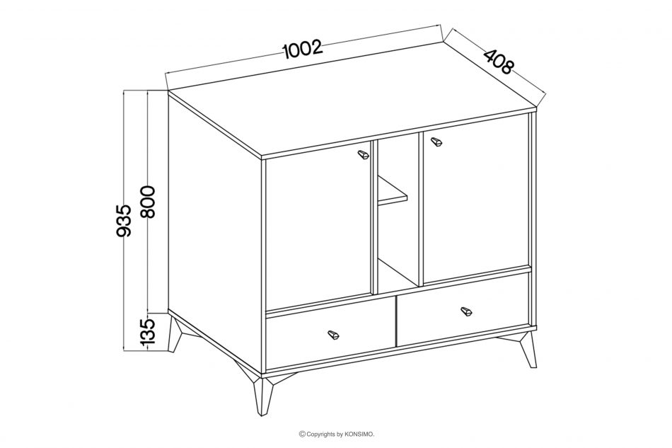 FLOREN Komoda 100 cm na zlatých nožičkách krémová krémová/zlatá - obrázok 6