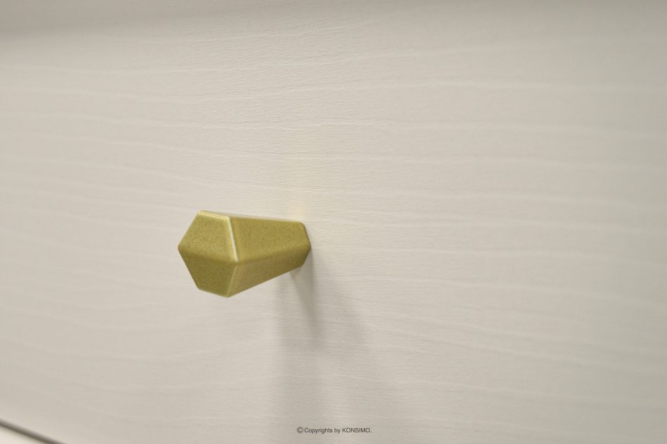 FLOREN Malá komoda 100 cm na vysokých nožičkách krémová/zlatá krémová/zlatá - obrázok 4