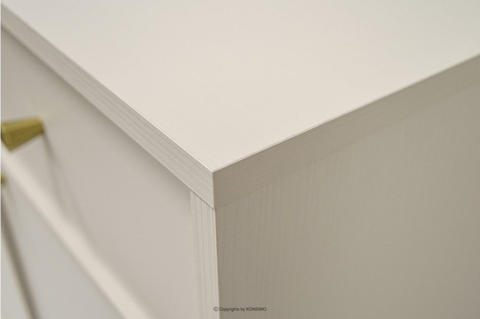 FLOREN Úzka komoda na zlatých nožičkách krémová krémová/zlatá - obrázok 3