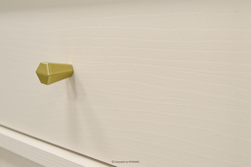 FLOREN Úzka komoda na vysokých nožičkách krémová/zlatá krémová/zlatá - obrázok 4