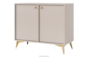FLOREN, https://konsimo.sk/kolekcie/floren/ Úzka komoda na zlatých nožičkách krémová krémová/zlatá - obrázok
