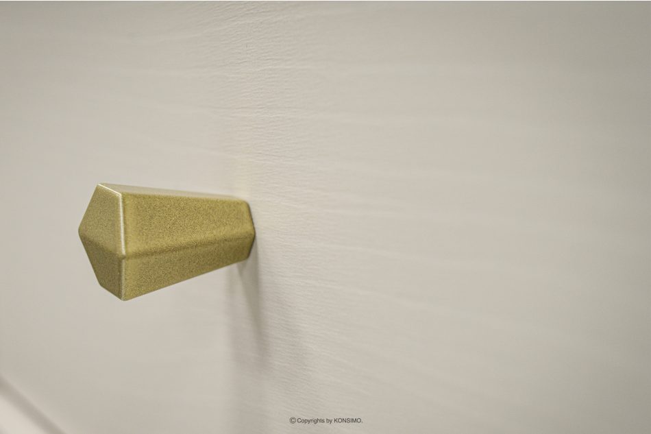 FLOREN Úzka komoda na zlatých nožičkách krémová krémová/zlatá - obrázok 3