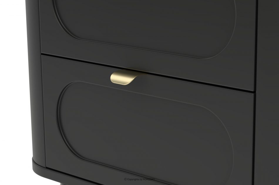 LONA Zaoblená vitrína na vysokých nohách čierna čierna - obrázok 2