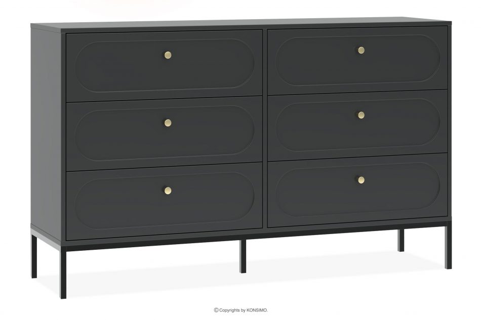 TILA Široká komoda s čiernymi nožičkami čierna - obrázok 0