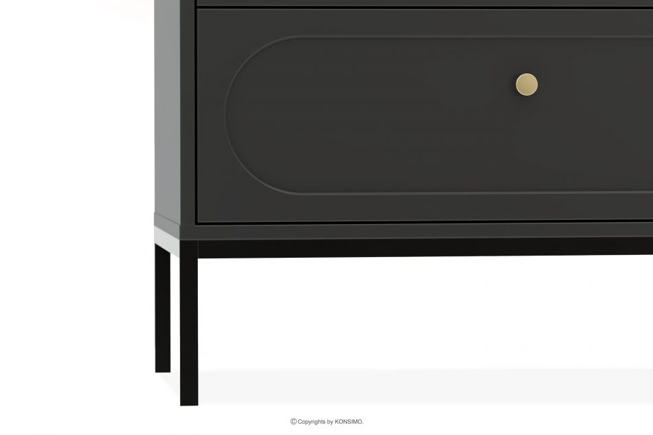 TILA Vysoká čierna komoda čierna - obrázok 2