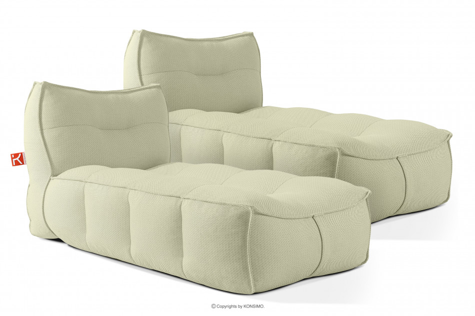 LOVIA Mäkká záhradná lehátka z tkanej vonkajšej látky, 2 ks, svetlo zelená/biela svetlo zelená/biela - obrázok 0