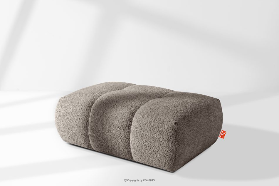 LIRA Puf z tkaniny boucle sivá sivá - obrázok 7