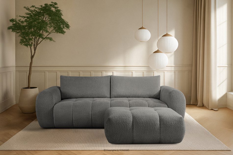 LIRA Puf boucle v štýle japandi tmavo sivá tmavo sivá - obrázok 10