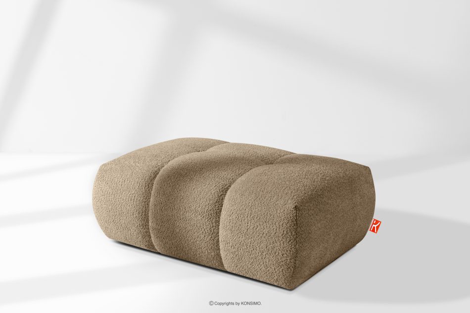 LIRA Puf z tkaniny boucle béžová béžová - obrázok 7