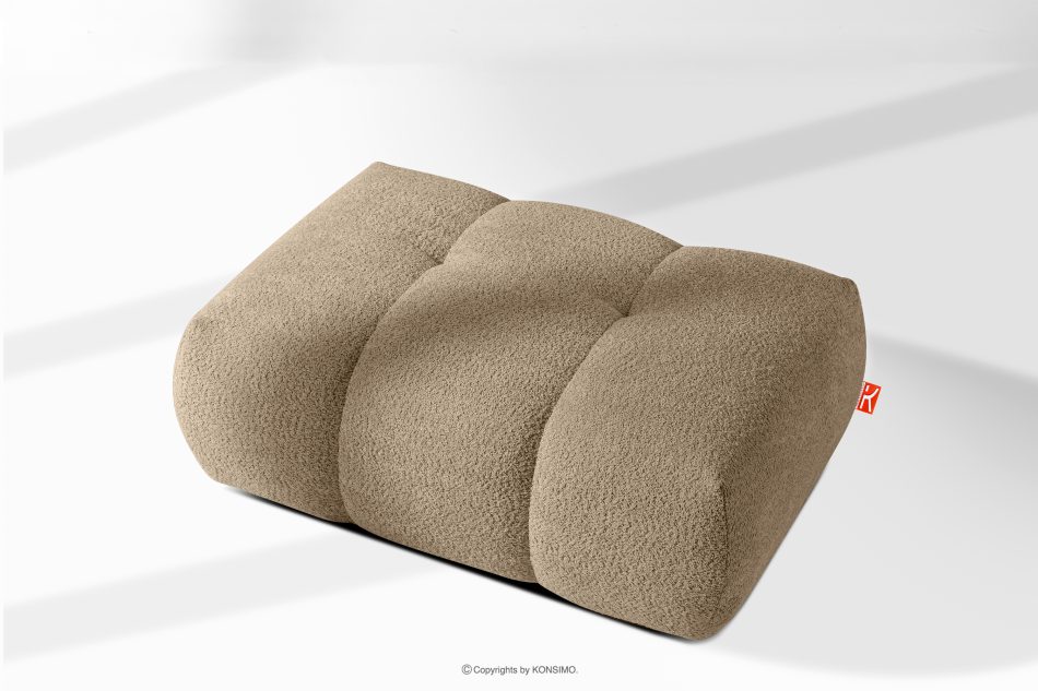 LIRA Puf z tkaniny boucle béžová béžová - obrázok 8