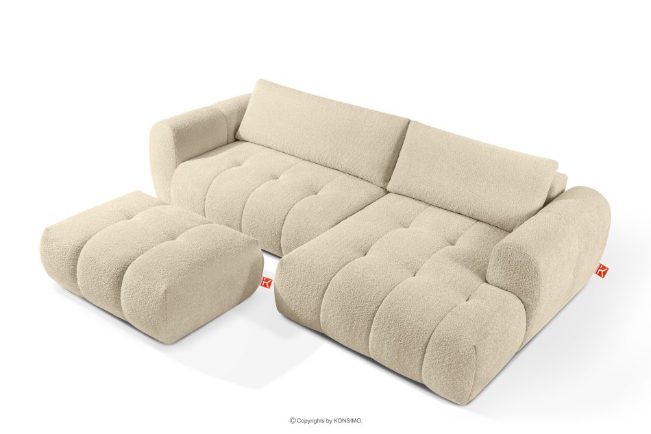 LIRA Puf z tkaniny boucle svetlo béžová svetlo béžová - obrázok 6