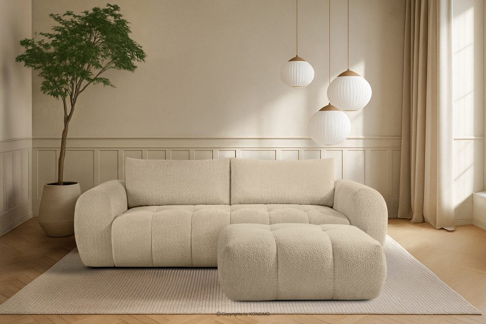 LIRA Puf z tkaniny boucle svetlo béžová svetlo béžová - obrázok 10