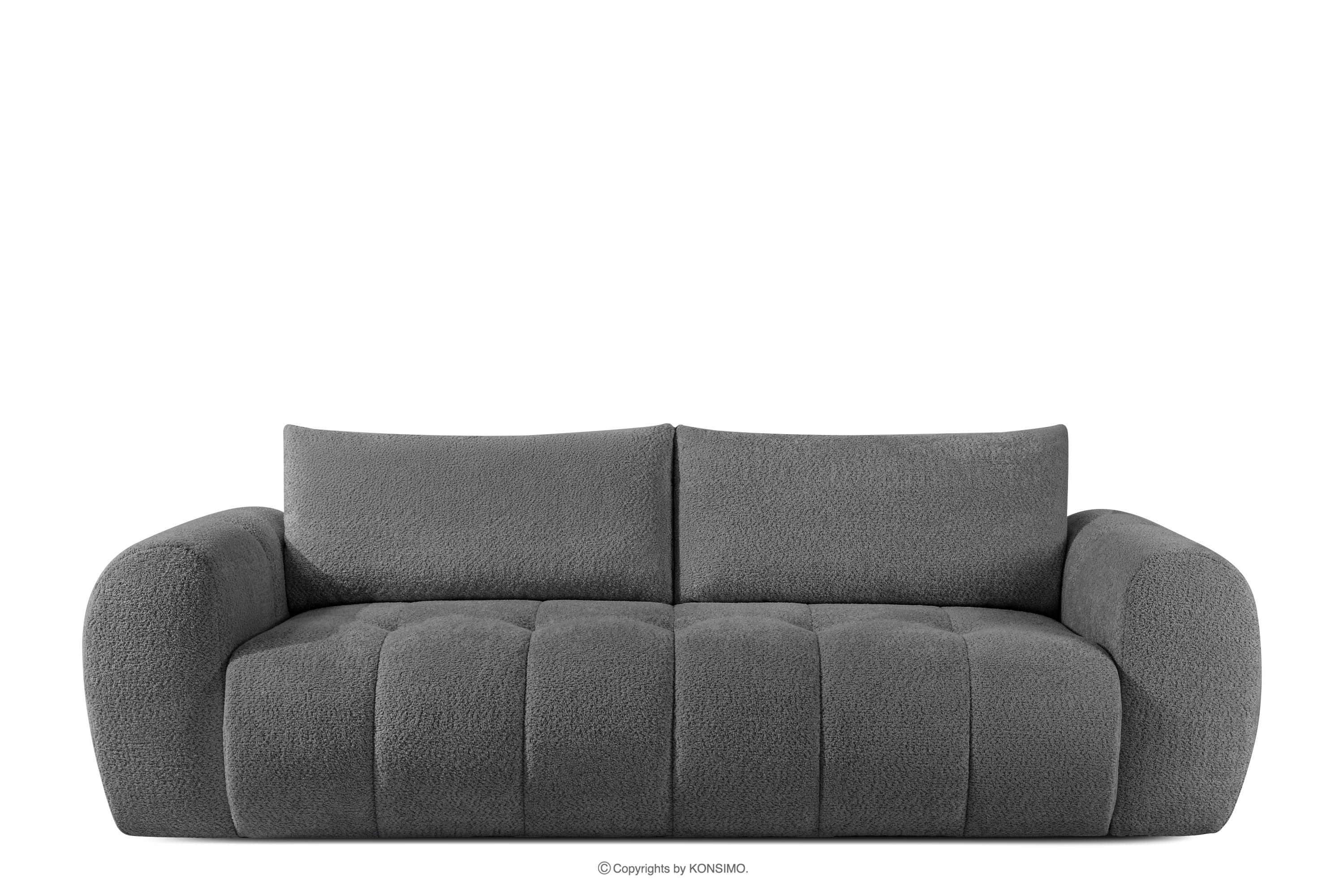 Sofa boucle v štýle japandi tmavo sivá