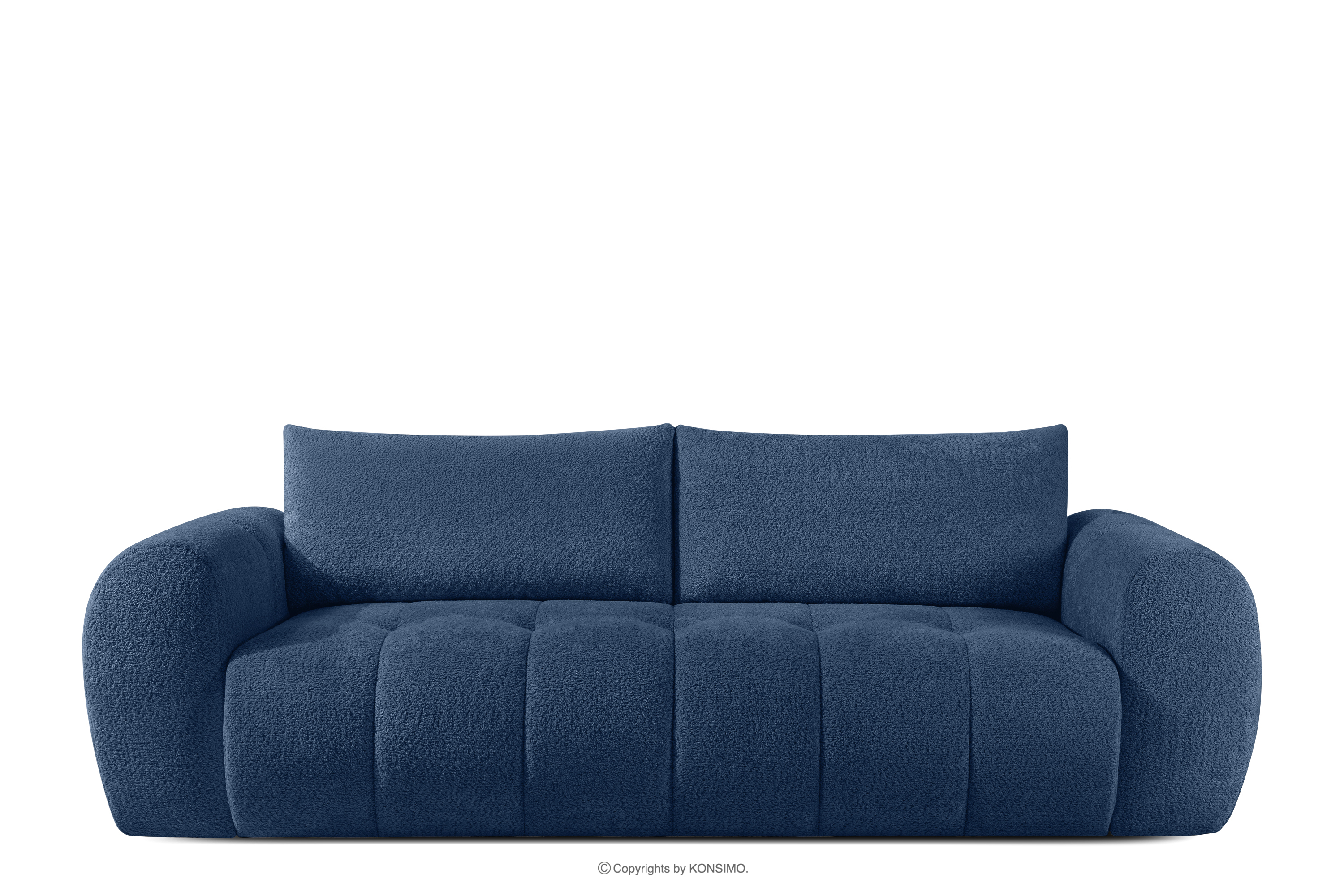 Sofa boucle v štýle japandi tmavo modrá