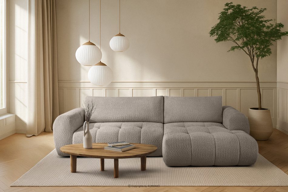 LIRA Rohová pohovka z látky boucle sivá vpravo sivá - obrázok 21