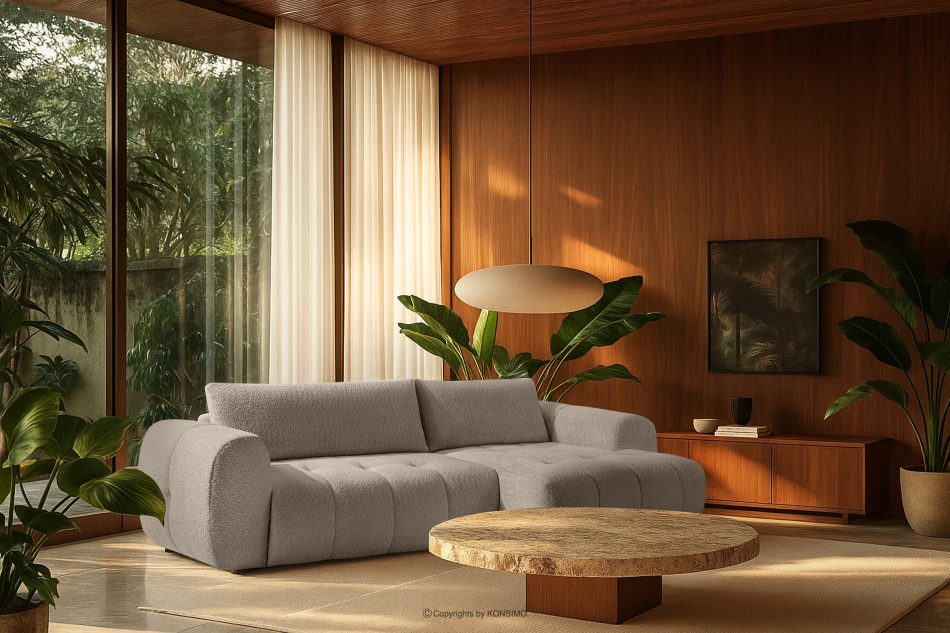 LIRA Rohová pohovka z látky boucle sivá vpravo sivá - obrázok 22