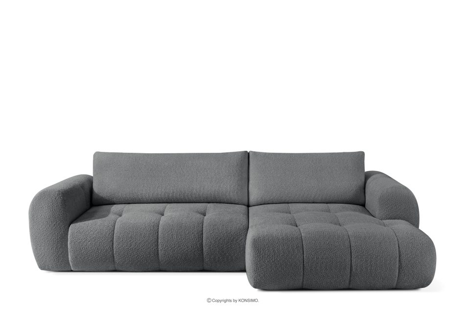 LIRA Rohová sedacia súprava v japandi štýle boucle tmavosivá vpravo tmavošedá - obrázok 0