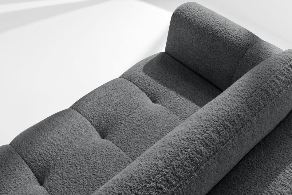 LIRA Rohová sedacia súprava v japandi štýle boucle tmavosivá vpravo tmavošedá - obrázok 9