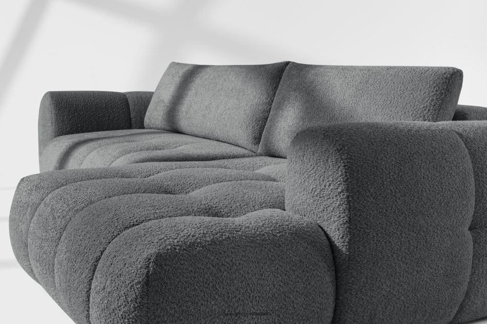 LIRA Rohová sedacia súprava v japandi štýle boucle tmavosivá vpravo tmavošedá - obrázok 11